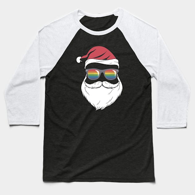 Gay Santa Glasses Baseball T-Shirt by Christyn Evans